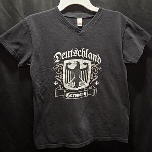 Anvil Deutschland Germany Eagle V-Neck Graphic T-Shirt Cotton Souvenir SZ M